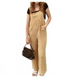 NEW IN FEBRUARY women's juniper gauze jumpsuit in antique taupe